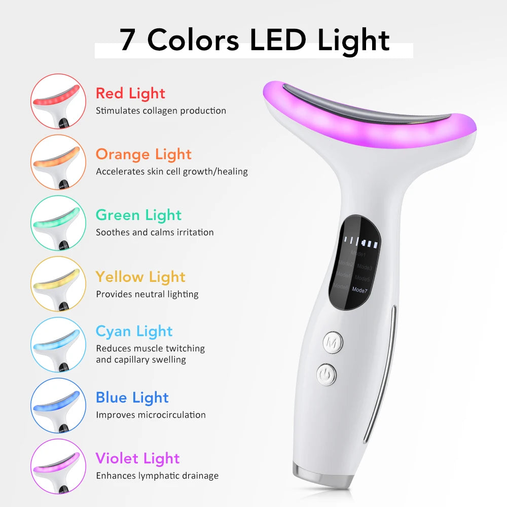 Massaggiatore Ringiovanente con LED 7 Colori - Lifting e Rassodamento Viso